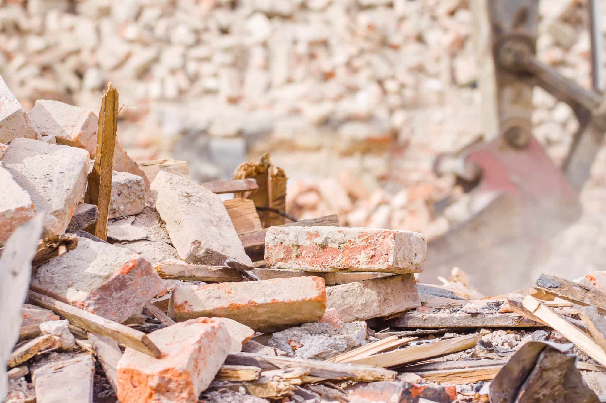 Demolition debris from interior renovation project