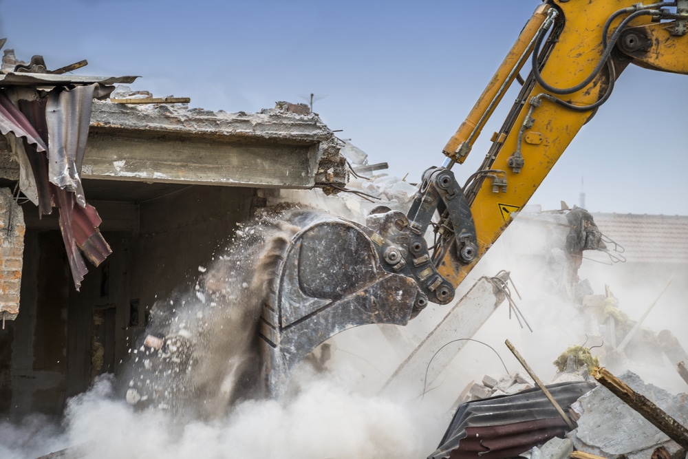 Selective demolition preserving structural elements during renovation