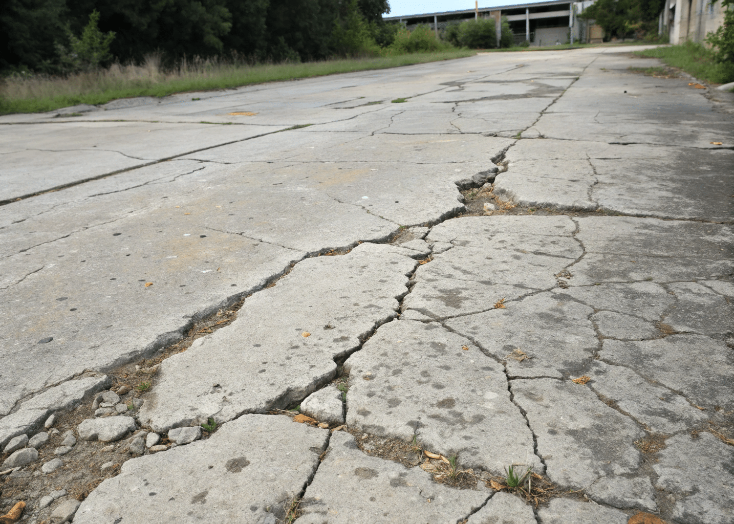 Cracked or uneven concrete needing professional removal