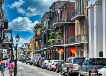 Historic French Quarter street in New Orleans