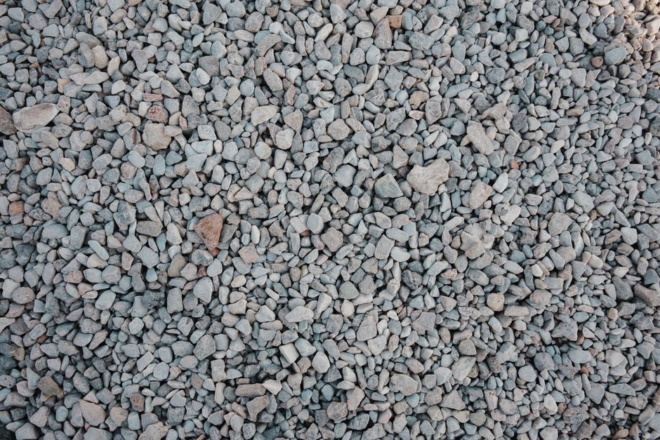recycled concrete aggregate stockpiled for reuse
